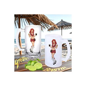 Kız Figürlü Buzlu Ya Da Buzsuz Bira Bardağı