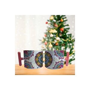 Çiçekli Otantik Mandala Porselen Fincan / Kupa -mug