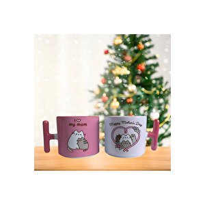 Anneler Günü Pusheen Ve Annesi Porselen Fincan / Kupa -mug