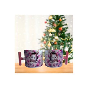 Beyaz Kedi 3d Porselen Fincan / Kupa -mug