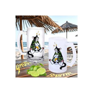 Alkolik Kedi Buzlu Ya Da Buzsuz Bira Bardağı