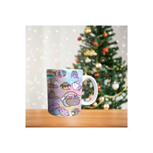 Pusheen Renkli Porselen Kupa