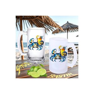 Mavi Yengeç Buzlu Ya Da Buzsuz Bira Bardağı