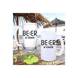 Bira Saati Buzlu Ya Da Buzsuz Bira Bardağı