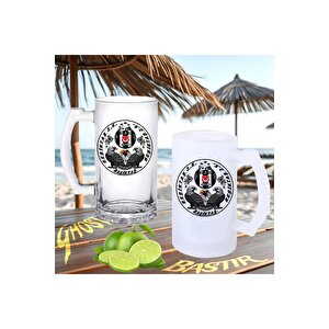 Siyah Beyaz Taraftar Buzlu Ya Da Buzsuz Bira Bardağı