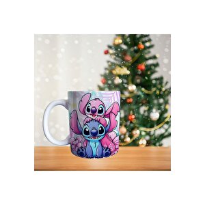 Stitch Ve Sevgilisi Porselen Kupa