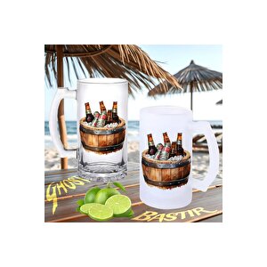 Fıçı Şişeler Buzlu Ya Da Buzsuz Bira Bardağı