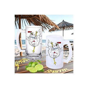 Dansçı Tavuk Buzlu Ya Da Buzsuz Bira Bardağı