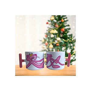 Pembe Panter Keyifçi Porselen Fincan / Kupa -mug