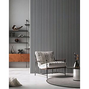 Keçeli̇ Dekorati̇f Akusti̇k Ahşap Panel – Taş Gri̇ 15x240 cm