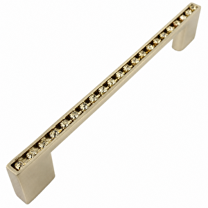 Sıralı Taşlı Lama Kulp 128mm İnoks - 2 Adet