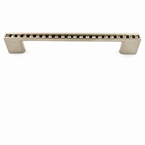 Sıralı Taşlı Lama Kulp 128mm İnoks - 2 Adet