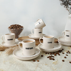 Deep Collection Mottolu Nordic Kahve Takımı 12 Parça 6 Kişilik 22650-55