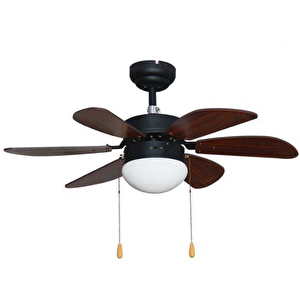 Vanti 60w 30 Inç Ahşap 6 Kanatlı Lambalı Avizeli İpli Tavan Vantilatörü Kcf280
