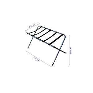 Dzgn Home Metal Vali̇zli̇k Katlanir Bavulluk Otel Ti̇pi̇ Vali̇z Sehpasi - Krom