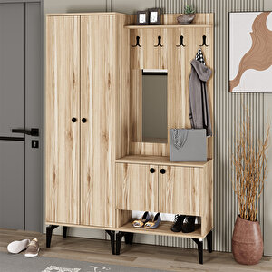 Eslem-1-2 Aynalı Portmanto Vestiyer Ayakkabılık Elm04