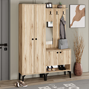 Eslem-1-2 Aynalı Portmanto Vestiyer Ayakkabılık Elm04