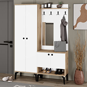 Eslem-1-2 Aynalı Portmanto Vestiyer Ayakkabılık Elm02
