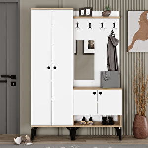 Eslem-1-2 Aynalı Portmanto Vestiyer Ayakkabılık Elm02