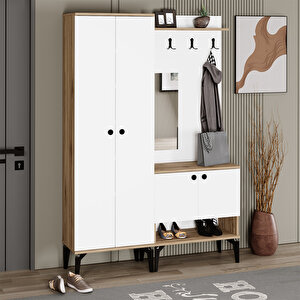 Eslem-1-2 Aynalı Portmanto Vestiyer Ayakkabılık Elm02
