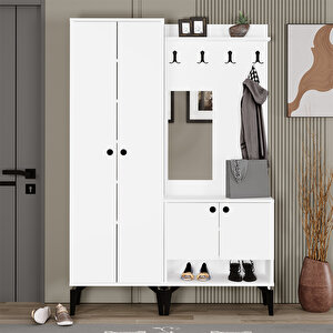 Eslem-1-2 Aynalı Portmanto Vestiyer Ayakkabılık Elm01