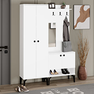 Eslem-1-2 Aynalı Portmanto Vestiyer Ayakkabılık Elm01