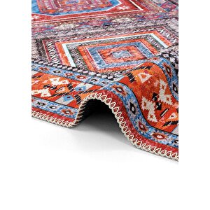 Cool Halı Beylerbeyi By 809 Kırmızı Vintage Halı Ev Oda Salon Halısı Yıkanabilir Eskitme Şönil Halı