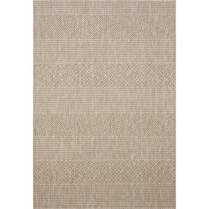 Smart 2005 Bej Kilim Halı Yıkanabilir İnce Kaymaz Taban Halı Dokuma Yazlık Balkon Kilimi 100x350 cm
