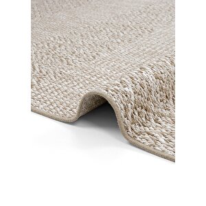 Cool Halı Smart 2005 Bej Kilim Halı Yıkanabilir İnce Kaymaz Taban Halı Dokuma Yazlık Balkon Kilimi