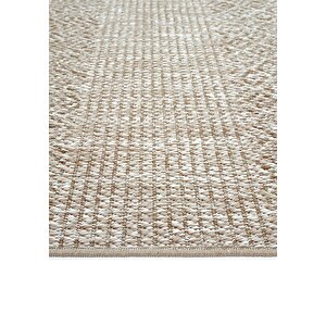 Cool Halı Smart 2005 Bej Kilim Halı Yıkanabilir İnce Kaymaz Taban Halı Dokuma Yazlık Balkon Kilimi