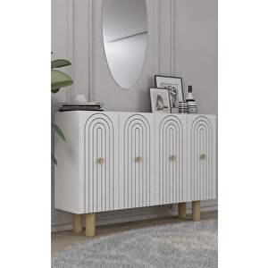 Woisedh Bohem (km120) Konsol Çok Amaçlı Dolap Beyaz Beyaz