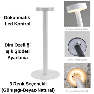 Dokunmatik Şarjlı Dekoratif Halter Led Masa Lambası