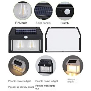 24watt Güneş Enerjili Solar Dekoratif Duvar Apliği