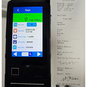 Alkolmetre Promil Ölçer Ac-8000t Yazıcılı Kameralı Hafızalı Ölçüm Aleti Kamu Ve Özel Sektör Profesyonel
