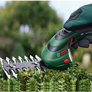 Bosch Isio 3 Akülü Çim Çit Kesme Ve Topiari Makası 3.6 V + Koruma Gözlüğü + Bakım Spreyi
