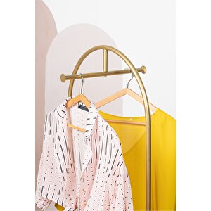 Apollon Metal Ayaklı Askılık Konfeksiyon Askılığı Gold Elbise Askılığı Kıyafet Askılığı Gold