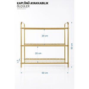 Gold Ayakkabılık Metal Ayakkabılık Ayakkabı Rafı Ayakkabı Düzenleyici Raf 3  Katlı Ayakkabılık