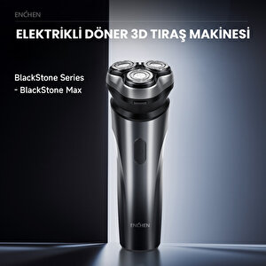 Blackstone Max Siyah Çift Yönlü Kavisli Bıçaklı Şarjlı Islak-kuru Tıraş Makinesi
