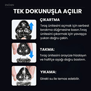 Blackstone Max Siyah Çift Yönlü Kavisli Bıçaklı Şarjlı Islak-kuru Tıraş Makinesi