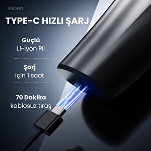 Enchen Blackstone Max Siyah Çift Yönlü Kavisli Bıçaklı Şarjlı Islak-kuru Tıraş Makinesi