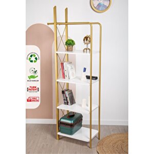 Ares Dekorati̇f Metal Mobi̇lya Gold 4 Katli Ki̇taplik