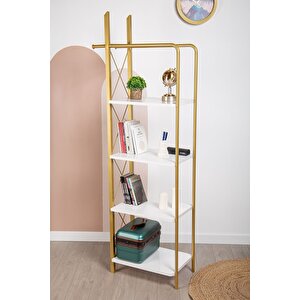 Ares Dekorati̇f Metal Mobi̇lya Gold 4 Katli Ki̇taplik