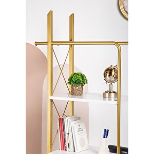 Ares Dekorati̇f Metal Mobi̇lya Gold 4 Katli Ki̇taplik