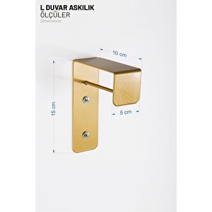 Gold Metal L Model  Askilik Duvara Monte Askılık Elbise Askılığı Konfeksiyon Askılığı Kıyafet Askı