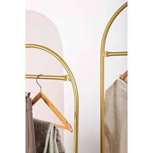 İkiz Metal Konfeksiyon Askılığı Renk Askılık Gold Elbise Askılığı Ayaklı Askılık Kıyafet Askılığı
