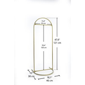 Butik Stil Oval Askılık Konfeksiyon Askılığı Altın Renk Askılık Gold Elbise Askılığı Ayaklı Askılık