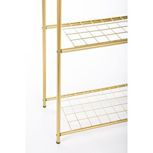 Gold Raflı Metal Ayaklı Askılık Çift Raflı Gold Ayaklı Elbise Askılığı Konfeksiyon Askılığı