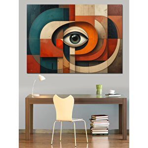 Soyut Geometrik Desen Dekoratif Kanvas - Mdf Ahşap Tablo 70x100 cm