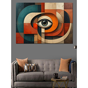 Soyut Geometrik Desen Dekoratif Kanvas - Mdf Ahşap Tablo