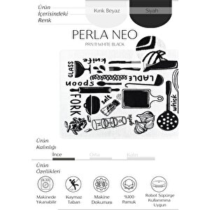 Perla Neo Prn 11 Beyaz Siyah Pamuklu Banyo Balkon Kilimi Makinede Yıkanabilir Mutfak Kilim 120x180 cm
